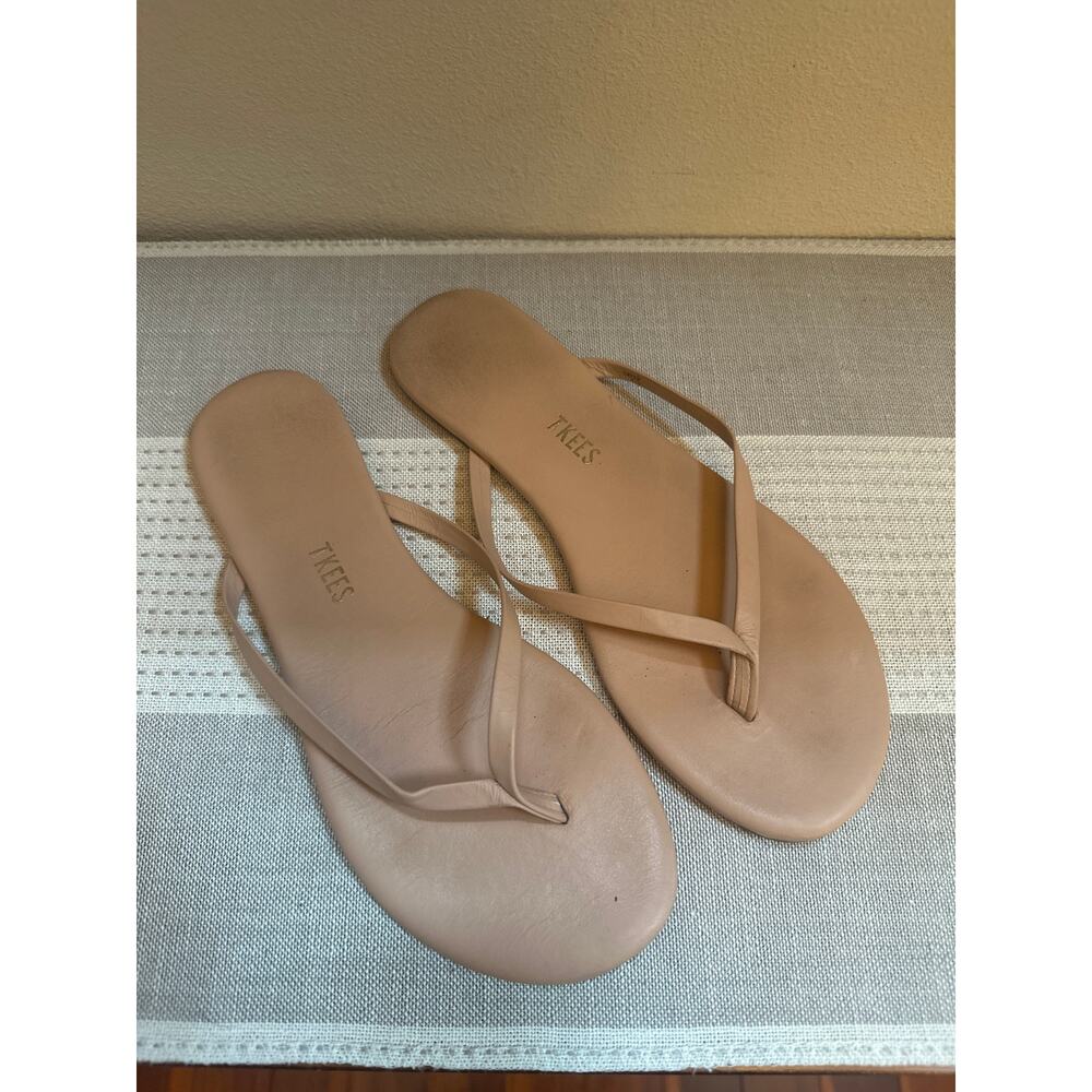 TKEES Lily Nude Flip Flop Thong Sandals Size 7 Buttery Soft Leather